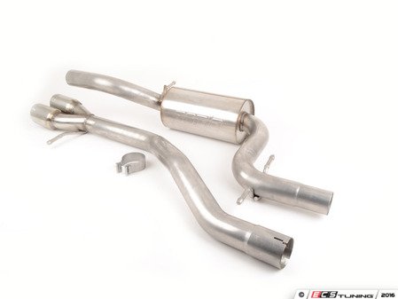 ES#2918683 - 140472 - Stainless Steel Cat-back Exhaust  - 2.5" stainless steel with dual 3.14" oval-rolled, angle-cut tips - Borla - Volkswagen
