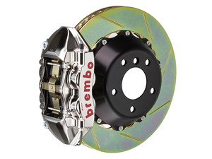 ES#3142570 - 1P2.8005AR - Front Brembo GT-R Front Big Brake Kit - 2 Piece Slotted Rotors (345x28) - Featuring Machined Billet Monobloc 4 piston calipers, stainless brake lines and Brembo High Performance brake pads - Brembo - MINI