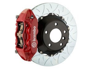 ES#5374424 - 1ND.8028A2 - Front Brembo GT 4 Piston Big Brake Kit Type 3 (350x34mm) - Featuring Red 4 piston calipers, multi slotted rotors, stainless brake lines, and Brembo Sport brake pads - Brembo - MINI
