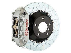 ES#5374435 - 1ND.8028A3 - Front Brembo GT 4 Piston Big Brake Kit Type 3 (350x34mm) - Featuring Silver 4 piston calipers, multi slotted rotors, stainless brake lines, and Brembo Sport brake pads - Brembo - MINI