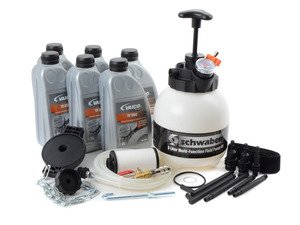 ES#259834 - 02E398001 - DSG Transmission Service Kit - With Schwaben DSG fluid service tool - featuring Vaico Fluid and Filter - Includes all the necessary components for a drain and fill including a helpful fluid service tool - Assembled By ECS - 
