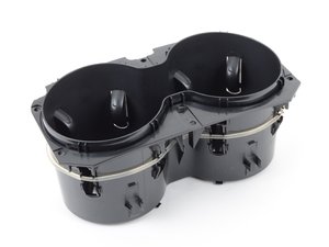 ES#2087927 - 7P68586029B9 - Cup Holder Assembly - Satin Black - Located in the center console an includes rubber insert - Genuine Volkswagen Audi - Volkswagen