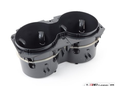 ES#2087927 - 7P68586029B9 - Cup Holder Assembly - Satin Black - Located in the center console an includes rubber insert - Genuine Volkswagen Audi - Volkswagen