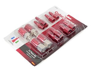 ES#2944077 - LEGA73458D - ColorConnex Type D 1/4" Body Coupler and Plug kit anodized - Color coded quick coupler starter set for all your air needs. - Legacy Mfg. Co. - Audi BMW Volkswagen Mercedes Benz MINI Porsche