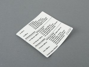 ES#184811 - 71212122135 - INST. LABEL - Genuine BMW - BMW