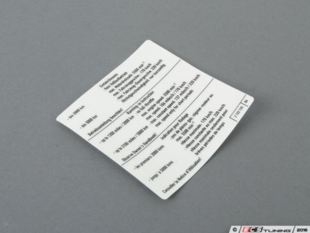 ES#184811 - 71212122135 - INST. LABEL - Genuine BMW - BMW