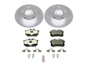 ES#3145623 - ESK585 - Power Stop Euro-Stop Premium Rear Brake Kit (244mm) - An authentic OE-specification rear axle braking solution featuring premium pads, high-carbon smooth Geomet coated rotors, and strict ECE-R90 certification. - Power Stop - Volkswagen