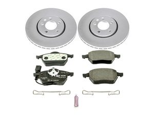 ES#3145708 - ESK898 - Power Stop Euro-Stop Premium Front Brake Kit (288mm) - An authentic OE-specification front axle braking solution featuring European-sourced pads, high-carbon smooth Geomet coated rotors, and strict ECE-R90 certification. - Power Stop - Volkswagen