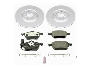 ES#3145713 - ESK914 - Power Stop Euro-Stop Front Brake Kit (312mm) - A direct-fit upgrade with GEOMET coated plain rotors and ECE-R90 certified Pagid brake pads. - Power Stop - Audi Volkswagen