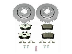 ES#3145715 - ESK920 - Power Stop Euro-Stop Rear Brake Kit (256mm) - A direct-fit upgrade with GEOMET coated plain rotors and ECE-R90 certified Pagid brake pads. - Power Stop - Audi Volkswagen
