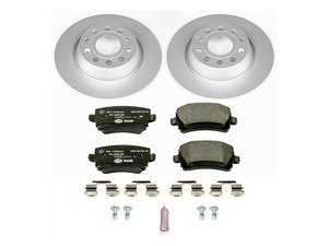 ES#3145585 - ESK5662 - Power Stop Euro-Stop Premium Rear Brake Kit (282mm) - An authentic OE-specification rear axle braking solution featuring European-sourced pads, high-carbon smooth Geomet coated rotors, and strict ECE-R90 certification. - Power Stop - Volkswagen
