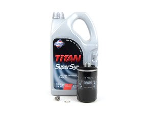 ES#3143746 - 06J115403C1KT -  Oil Service Kit - Includes Fuchs oil, filter, and drain plug - Assembled By ECS - Audi Volkswagen