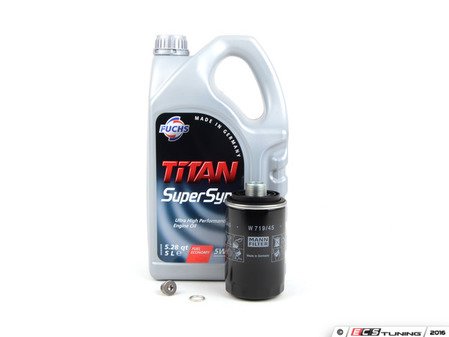 ES#3143746 - 06J115403C1KT -  Oil Service Kit - Includes Fuchs oil, filter, and drain plug - Assembled By ECS - Audi Volkswagen