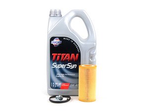 ES#3143750 - 06D115562ZKT -  Oil Service Kit - Includes Fuchs 5w-40 oil, filter, and drain plug - Assembled By ECS - Audi Volkswagen