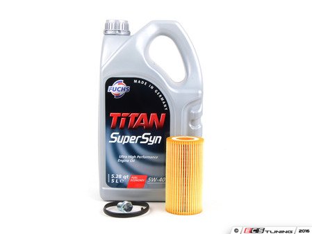 ES#3143750 - 06D115562ZKT -  Oil Service Kit - Includes Fuchs 5w-40 oil, filter, and drain plug - Assembled By ECS - Audi Volkswagen