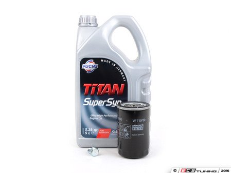 ES#3143752 - 06A115561B1KT -  Oil Service Kit - Includes standard Mann oil filter and Fuchs 5w-40 oil - Assembled By ECS - Volkswagen