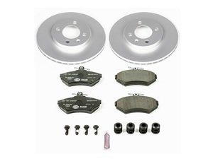 ES#3145457 - ESK374 - Power Stop Euro-Stop Front Brake Kit (256mm) - A direct-fit OE-equivalent replacement with GEOMET coated plain rotors and ECE-R90 certified brake pads. - Power Stop - Volkswagen
