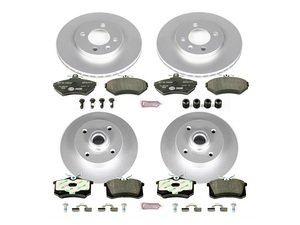 ES#3145458 - ESK375 - Power Stop Euro-Stop Premium Front & Rear Brake Kit (256mm/226mm) - An authentic OE-specification complete 4-wheel braking solution featuring European-sourced pads, high-carbon smooth Geomet coated rotors, and strict ECE-R90 certification. - Power Stop - Volkswagen