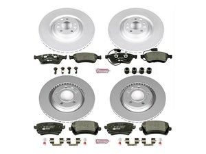 ES#3145459 - ESK4008 - Power Stop Euro-Stop Premium Front & Rear Brake Kit (360x34/310x22) - An authentic OE-specification 4-wheel braking solution featuring European-sourced pads, high-carbon smooth Geomet coated rotors, and strict ECE-R90 certification. - Power Stop - Audi Volkswagen