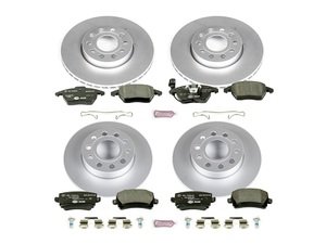 ES#3145467 - ESK4068 - Power Stop Euro-Stop Front & Rear Brake Kit (288mm/260mm) - A direct-fit upgrade with GEOMET coated plain rotors and ECE-R90 certified Pagid brake pads. - Power Stop - Volkswagen