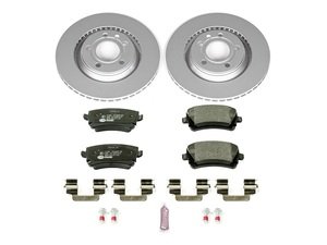ES#3145503 - ESK4562 - Power Stop Euro-Stop Premium Rear Brake Kit (310mm) - An authentic OE-specification rear-wheel braking solution featuring European-sourced pads, high-carbon smooth Geomet coated rotors, and strict ECE-R90 certification. - Power Stop - Audi Volkswagen