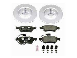 ES#3145506 - ESK4570 - Power Stop Euro-Stop Premium Front Brake Kit (360mm) - An authentic OE-specification front axle braking solution featuring European-sourced pads, high-carbon smooth Geomet coated rotors, strict ECE-R90 certification, and integrated electronic wear sensors. - Power Stop - Audi Volkswagen