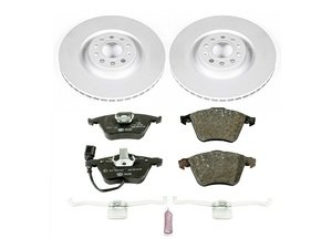ES#3145565 - ESK5425 - Power Stop Euro-Stop Premium Front Brake Kit (345mm) - An authentic OE-specification front axle braking solution featuring European-sourced pads, high-carbon smooth Geomet coated rotors, and strict ECE-R90 certification. - Power Stop - Volkswagen