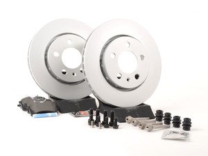ES#2765735 - 8N0615601BKT9 - Rear Brake Service Kit - Featuring Zimmermann rotors and ECS DD23 "Daily Driver" ceramic pads. - Assembled By ECS - Volkswagen