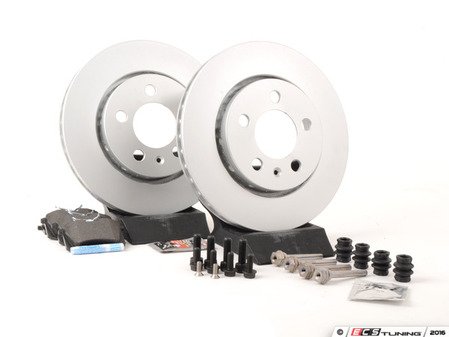 ES#2765735 - 8N0615601BKT9 - Rear Brake Service Kit - Featuring Zimmermann rotors and ECS DD23 "Daily Driver" ceramic pads. - Assembled By ECS - Volkswagen