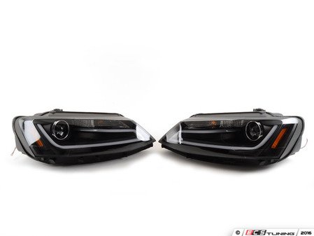 ES#3021242 - 2LHPJET11JMTM - Projector Headlight Set - Black - Features LED light tubes as DRLs - Spec-D Tuning - Volkswagen