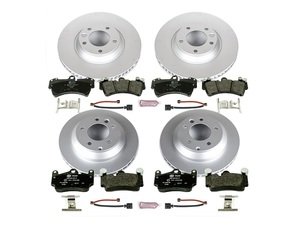 ES#3146788 - ESK4500 - Power Stop Euro-Stop Premium Front & Rear Brake Kit - (350mm/330mm) - An authentic OE-specification braking solution featuring European-sourced pads, high-carbon smooth Geomet coated rotors, and strict ECE-R90 certification. - Power Stop - Audi Volkswagen Porsche