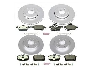 ES#3146797 - ESK529 - Power Stop Euro-Stop Premium Front & Rear Brake Kit (288mm/245mm) - An authentic OE-specification 4-wheel braking solution featuring European-sourced pads, high-carbon smooth Geomet coated rotors, and strict ECE-R90 certification. - Power Stop - Volkswagen