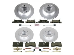 ES#3146824 - ESK6724 - Power Stop Euro-Stop Premium Front & Rear Brake Kit (330mm/330mm) - A premium OE-equivalent 4-wheel upgrade featuring ECE-R90 certified brake pads, genuine Geomet coated high-carbon smooth rotors, and integrated electronic wear sensors. - Power Stop - Volkswagen