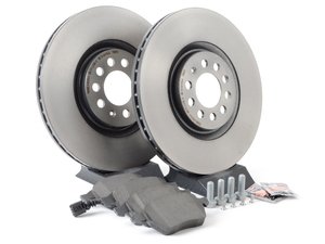 ES#2765352 - 1J0698056KT - Front Brake Service Kit (312x25) - Featuring Brembo rotors and ECS DD23 ceramic pads - Assembled By ECS - Volkswagen