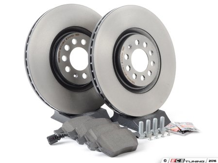 ES#2765352 - 1J0698056KT - Front Brake Service Kit (312x25) - Featuring Brembo rotors and ECS DD23 ceramic pads - Assembled By ECS - Volkswagen