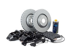 ES#3147480 - 020552ECS0202KT -  6 Piston Brake Caliper Upgrade Kit - Black - With ECS GEOMET Rotors - Dimpled & Slotted (340x30) - (NO LONGER AVAILABLE) - Bolt on better braking performance with 6 piston NEUSPEED calipers and ECS performance brake rotors - Assembled By ECS - 