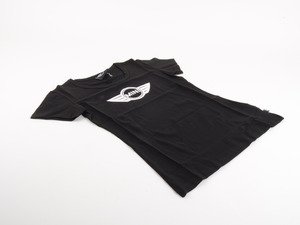 ES#1885229 - 80142152679 - Ladies MINI Wings Logo Tee - Black - XSmall - Black short sleeve shirt with MINI logo in white - Genuine MINI - MINI