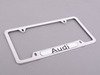ES#2108 - ZAW355016 - Audi License Plate Frame - Chrome - Chrome plate frame featuring the Audi script - Audi Collection - Audi