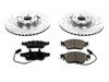 ES#3157002 - K4570 - Power Stop Z23 Evolution Sport Front Brake Kit (360mm) - A performance front axle upgrade package featuring precision cross-drilled & slotted rotors, low-dust carbon-fiber ceramic pads, and integrated electronic wear sensors. - Power Stop - Audi Volkswagen
