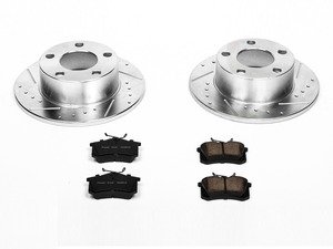ES#3157131 - K515 - Power Stop Z23 Evolution Sport Rear Brake Kit (245mm) - A performance rear axle upgrade featuring precision cross-drilled & slotted rotors, low-dust carbon-fiber ceramic pads, and a premium stainless steel hardware kit. - Power Stop - Volkswagen
