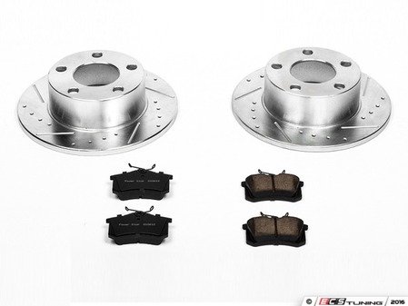 ES#3157131 - K515 - Power Stop Z23 Evolution Sport Rear Brake Kit (245mm) - A performance rear axle upgrade featuring precision cross-drilled & slotted rotors, low-dust carbon-fiber ceramic pads, and a premium stainless steel hardware kit. - Power Stop - Volkswagen