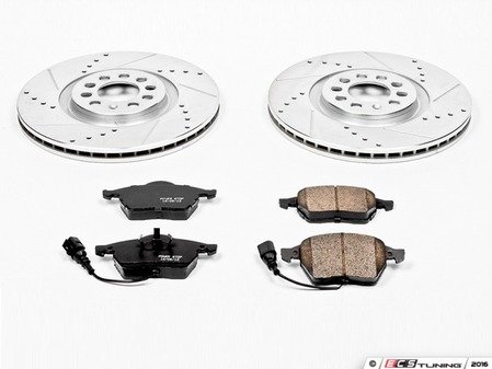 ES#3157895 - K914 - Power Stop Z23 Evolution Sport Front Brake Kit (312mm) - A direct-fit upgrade with drilled & slotted zinc-plated rotors and low-dust carbon-fiber ceramic pads. - Power Stop - Audi Volkswagen