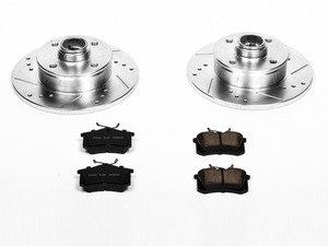 ES#3156837 - K370 - Power Stop Z23 Evolution Sport Rear Brake Kit (226mm) - A direct-fit upgrade with drilled & slotted zinc-plated rotors and low-dust carbon-fiber ceramic pads. - Power Stop - Volkswagen