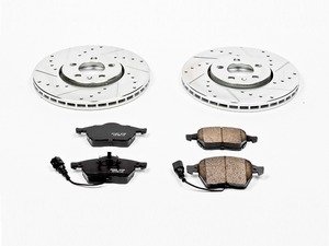 ES#3157890 - K898 - Power Stop Z23 Evolution Sport Front Brake Kit (288mm) - A performance front axle upgrade featuring drilled & slotted rotors and low-dust carbon-fiber ceramic pads. - Power Stop - Volkswagen