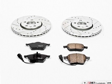 ES#3157890 - K898 - Power Stop Z23 Evolution Sport Front Brake Kit (288mm) - A performance front axle upgrade featuring drilled & slotted rotors and low-dust carbon-fiber ceramic pads. - Power Stop - Volkswagen