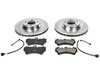 ES#3156997 - K4558 - Power Stop Z23 Evolution Sport Front Brake Kit (350x34) - A high-performance front axle upgrade featuring precision cross-drilled & slotted vented rotors, low-dust carbon-fiber ceramic pads, and replacement electronic wear sensors. - Power Stop - Audi Volkswagen Porsche