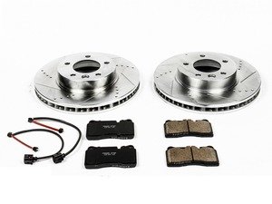 ES#3157043 - K4656 - Power Stop Z23 Evolution Sport Front Brake Kit (330x32) - A performance rear-wheel brake upgrade featuring drilled & slotted vented rotors and low-dust carbon-fiber ceramic pads. - Power Stop - Volkswagen
