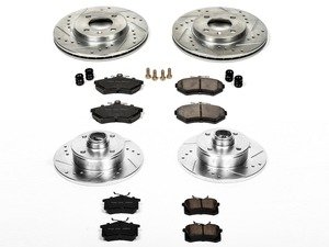 ES#3156840 - K376 - Power Stop Z23 Evolution Sport Front & Rear Brake Kit (256mm/226mm) - A direct-fit performance upgrade with drilled & slotted zinc-plated rotors and low-dust carbon-fiber ceramic pads. - Power Stop - Volkswagen