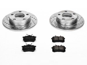 ES#3157398 - K585 - Power Stop Z23 Evolution Sport Rear Brake Kit (244mm) - A performance rear axle upgrade featuring drilled & slotted rotors and low-dust carbon-fiber ceramic pads. - Power Stop - Volkswagen