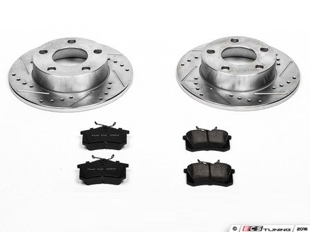 ES#3157398 - K585 - Power Stop Z23 Evolution Sport Rear Brake Kit (244mm) - A performance rear axle upgrade featuring drilled & slotted rotors and low-dust carbon-fiber ceramic pads. - Power Stop - Volkswagen